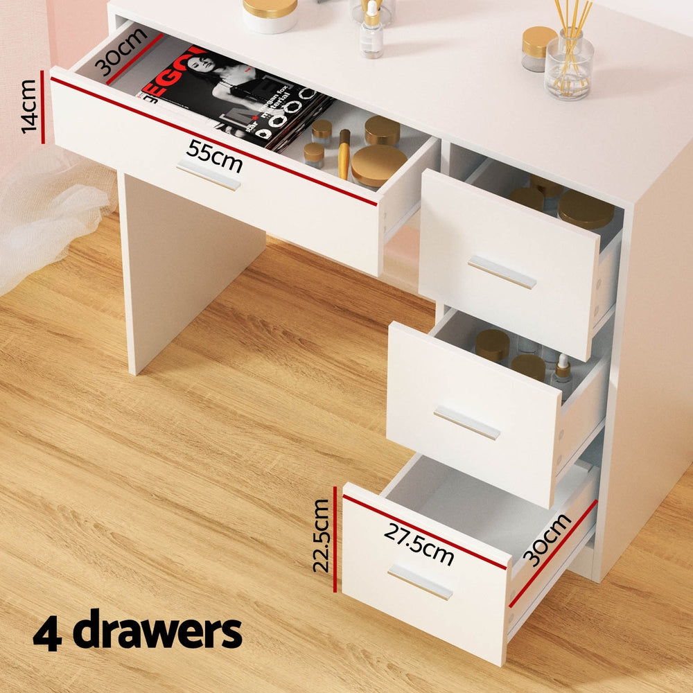 Dressing Vanity & Dressing Tables: Artiss Dressing Table Set Stool 15 Led Bulbs White Darcy