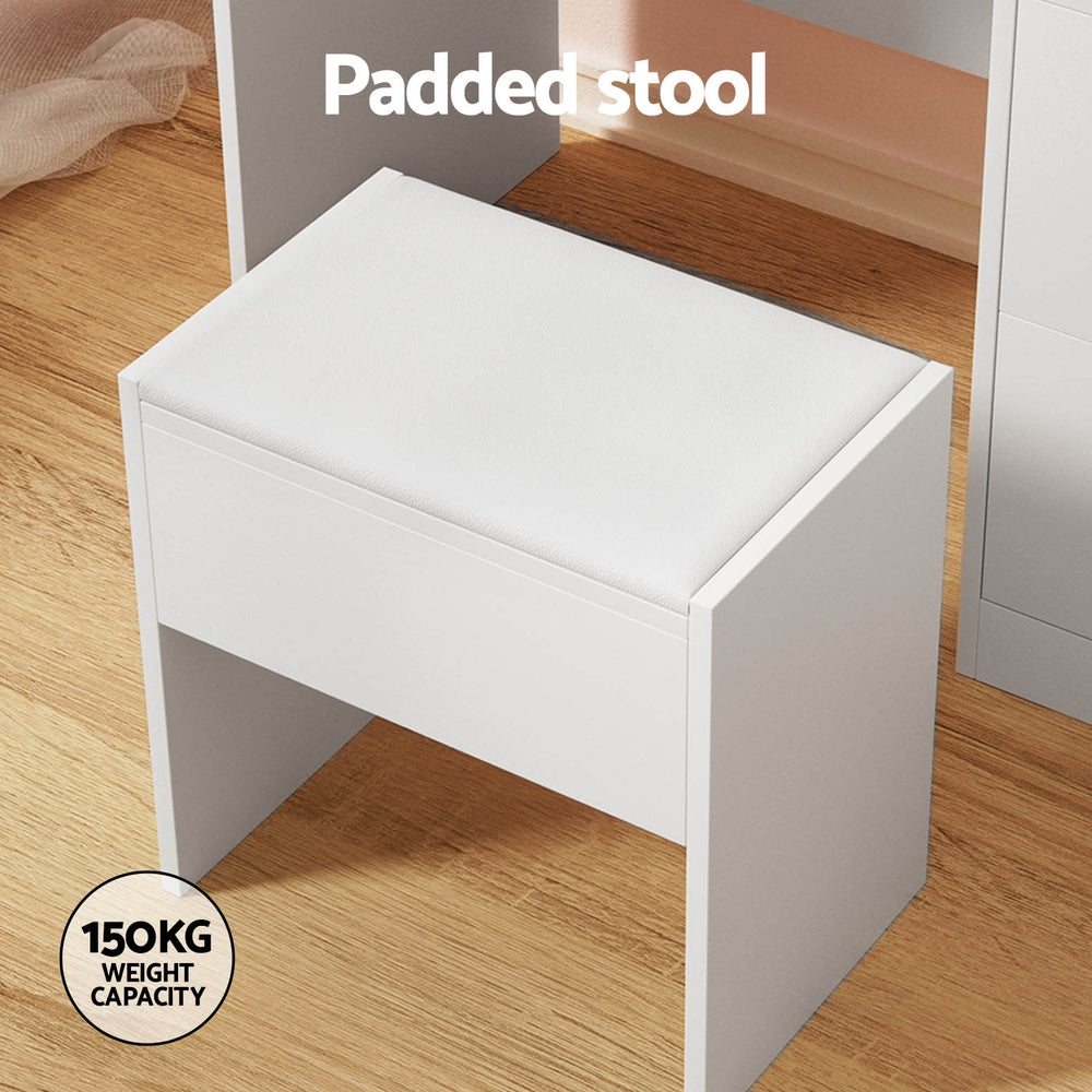 Dressing Vanity & Dressing Tables: Artiss Dressing Table Set Stool 15 Led Bulbs White Darcy