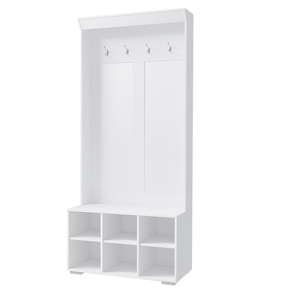 Shoe Storage: Artiss Shoe Rack Cabinet Hall Tree Coat Rack 180CM White