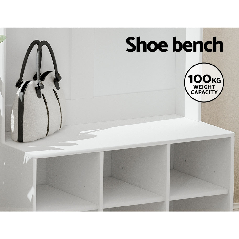Shoe Storage: Artiss Shoe Rack Cabinet Hall Tree Coat Rack 180CM White
