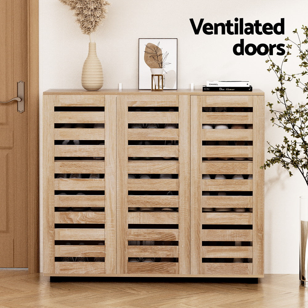 Shoe Storage: Artiss Shoe Rack Cabinet 30 Pairs Adjustable Shelf