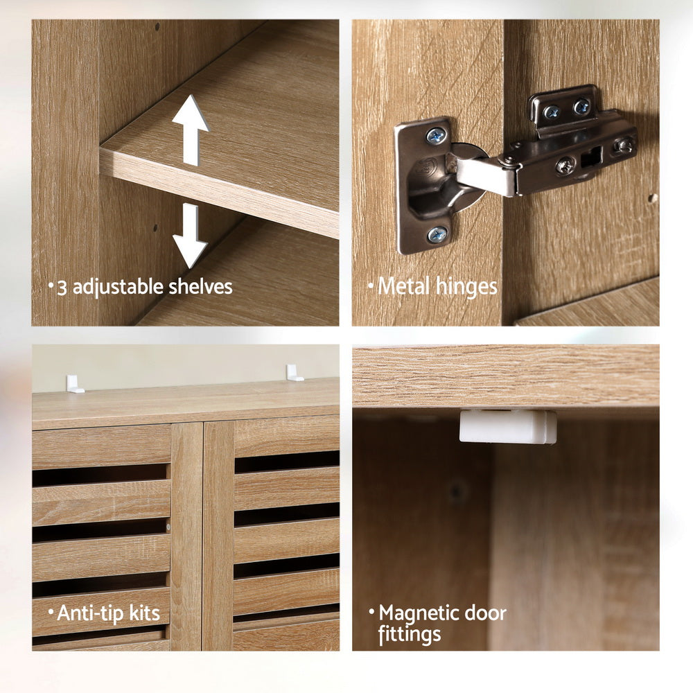 Shoe Storage: Artiss Shoe Rack Cabinet 30 Pairs Adjustable Shelf
