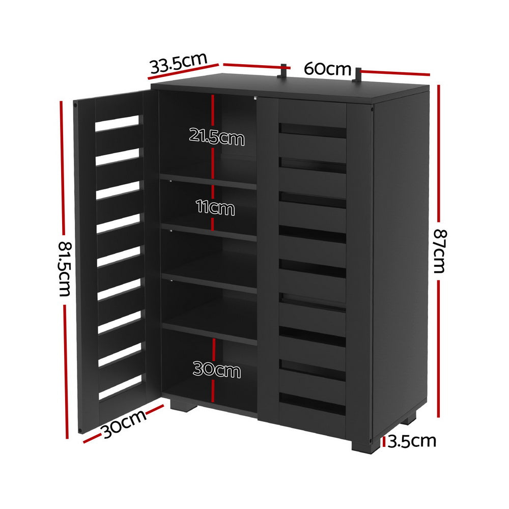 Shoe Storage: Artiss Shoe Rack Storage Cabinet 20 Pairs 5-tier Black Alster
