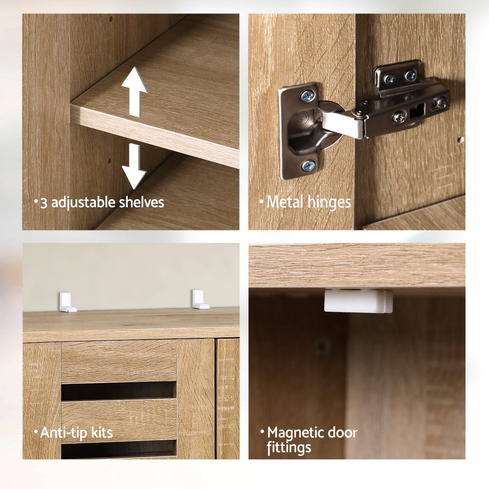 Shoe Storage: Artiss Shoe Rack Cabinet 20 Pairs 5-tier Wood Alster