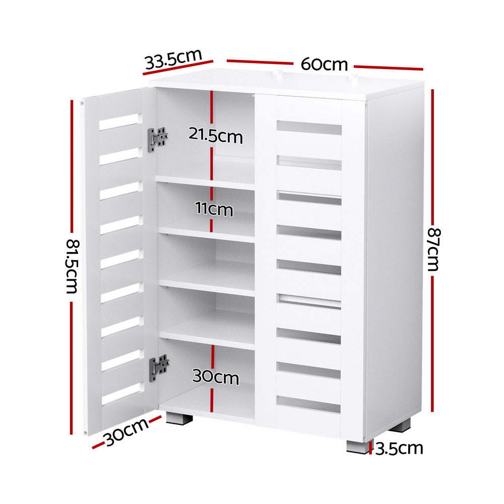 Shoe Storage: Artiss Shoe Rack Storage Cabinet 20 Pairs 5-tier White Alster