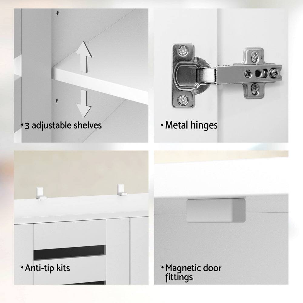 Shoe Storage: Artiss Shoe Rack Storage Cabinet 20 Pairs 5-tier White Alster