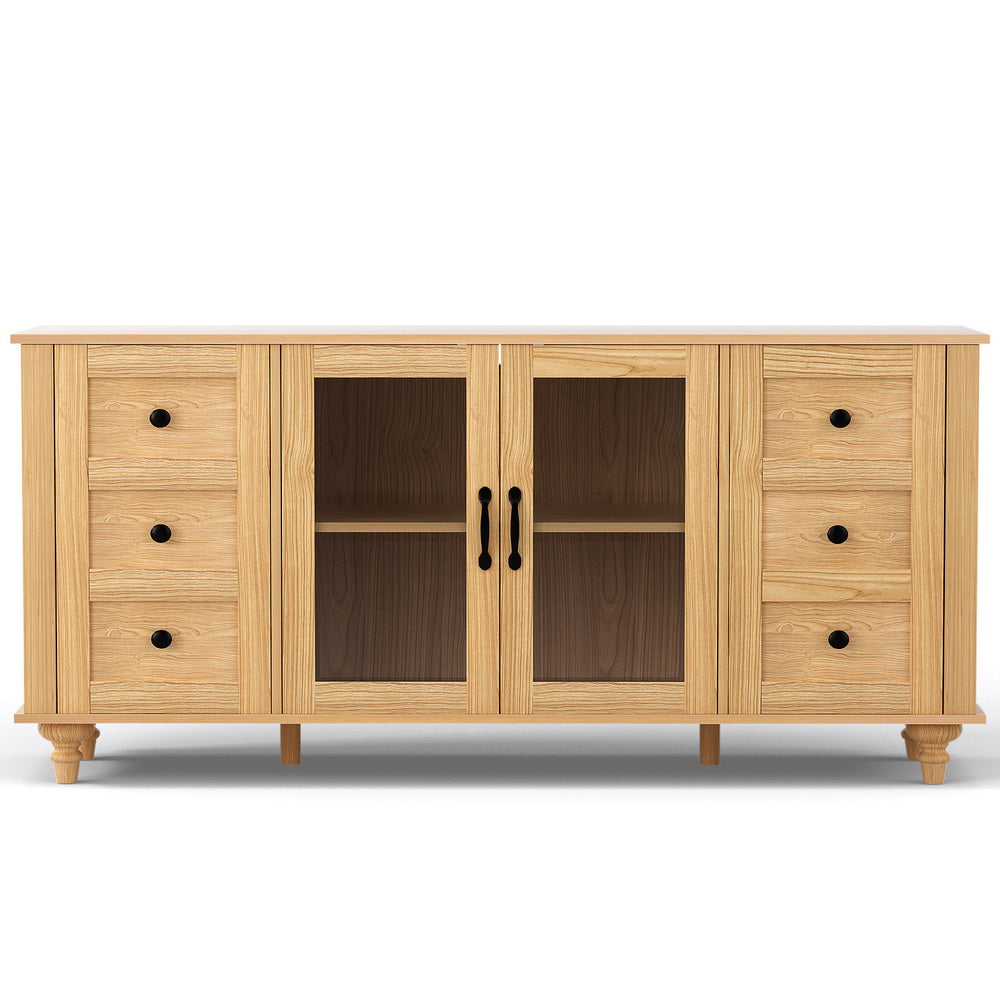 Buffets & Sideboards: Artiss Buffet Sideboard Storage Cabinet Kitchen Cupboard Faux Drawer 150CM Pine
