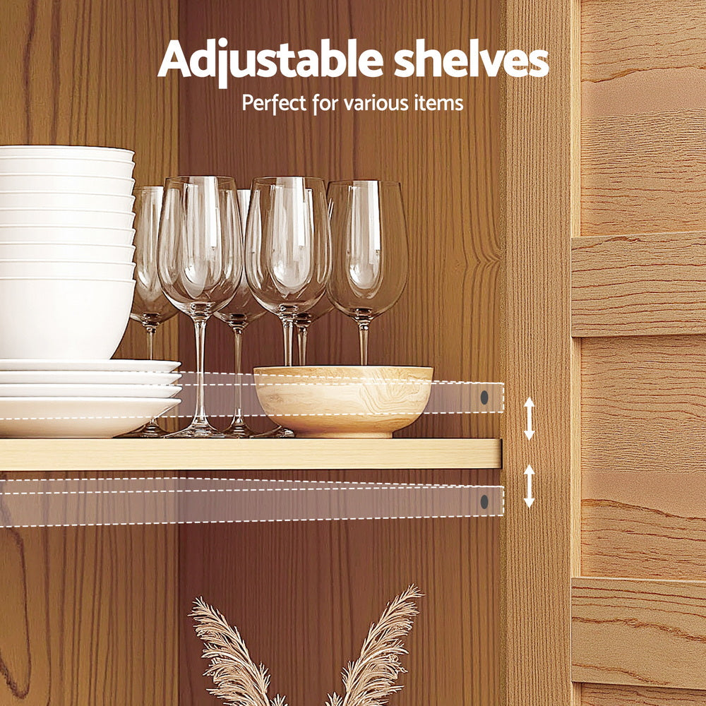 Buffets & Sideboards: Artiss Buffet Sideboard Storage Cabinet Kitchen Cupboard Faux Drawer 150CM Pine
