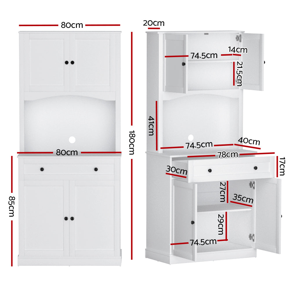 Buffets & Sideboards: Artiss Buffet Sideboard Cabinet Cupboard Pantry Storage Shelves Hutch White