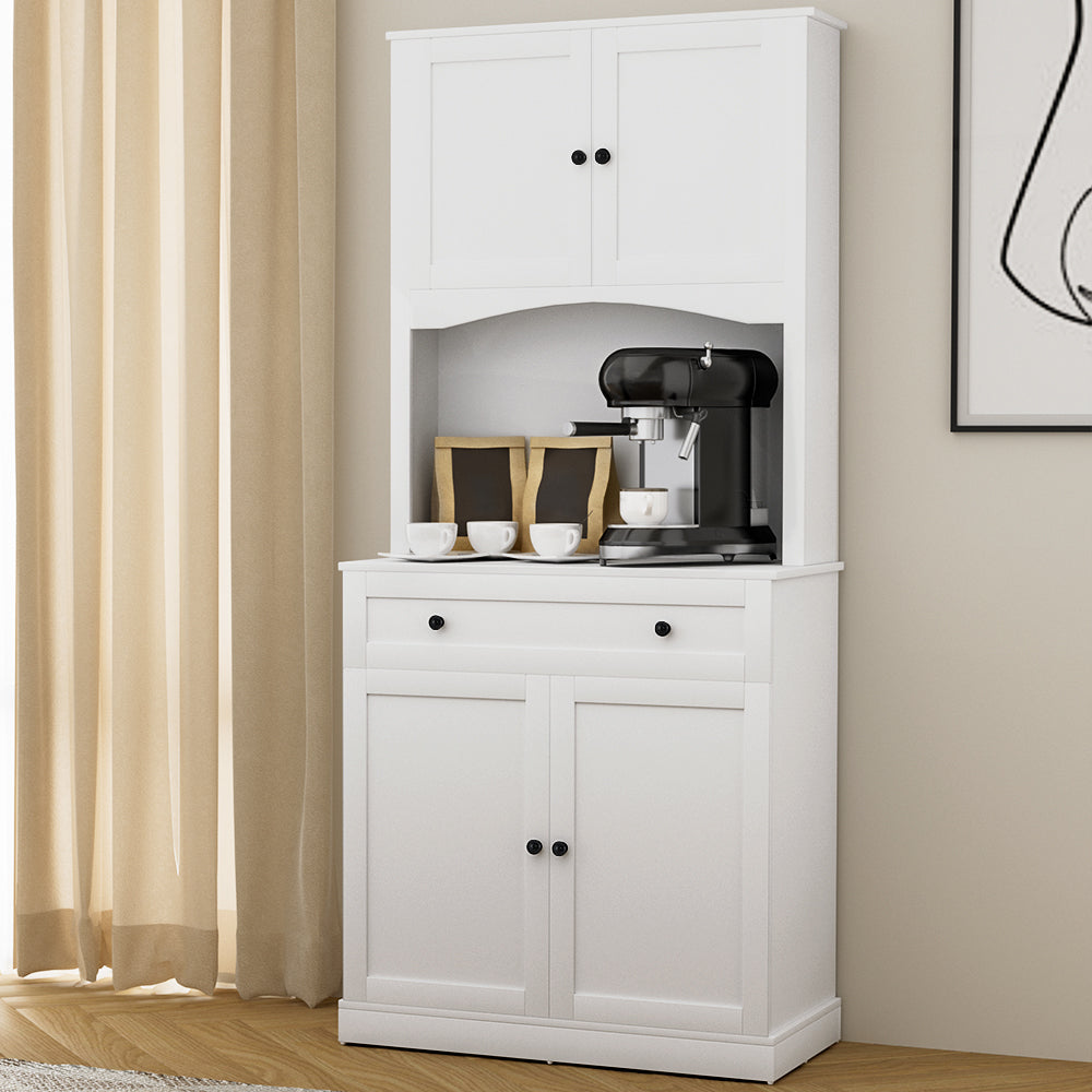 Buffets & Sideboards: Artiss Buffet Sideboard Cabinet Cupboard Pantry Storage Shelves Hutch White