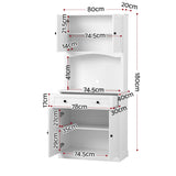 Artiss 2x Buffet Sideboard Hutch Pantry Cabinet Kitchen Storage BEINI White