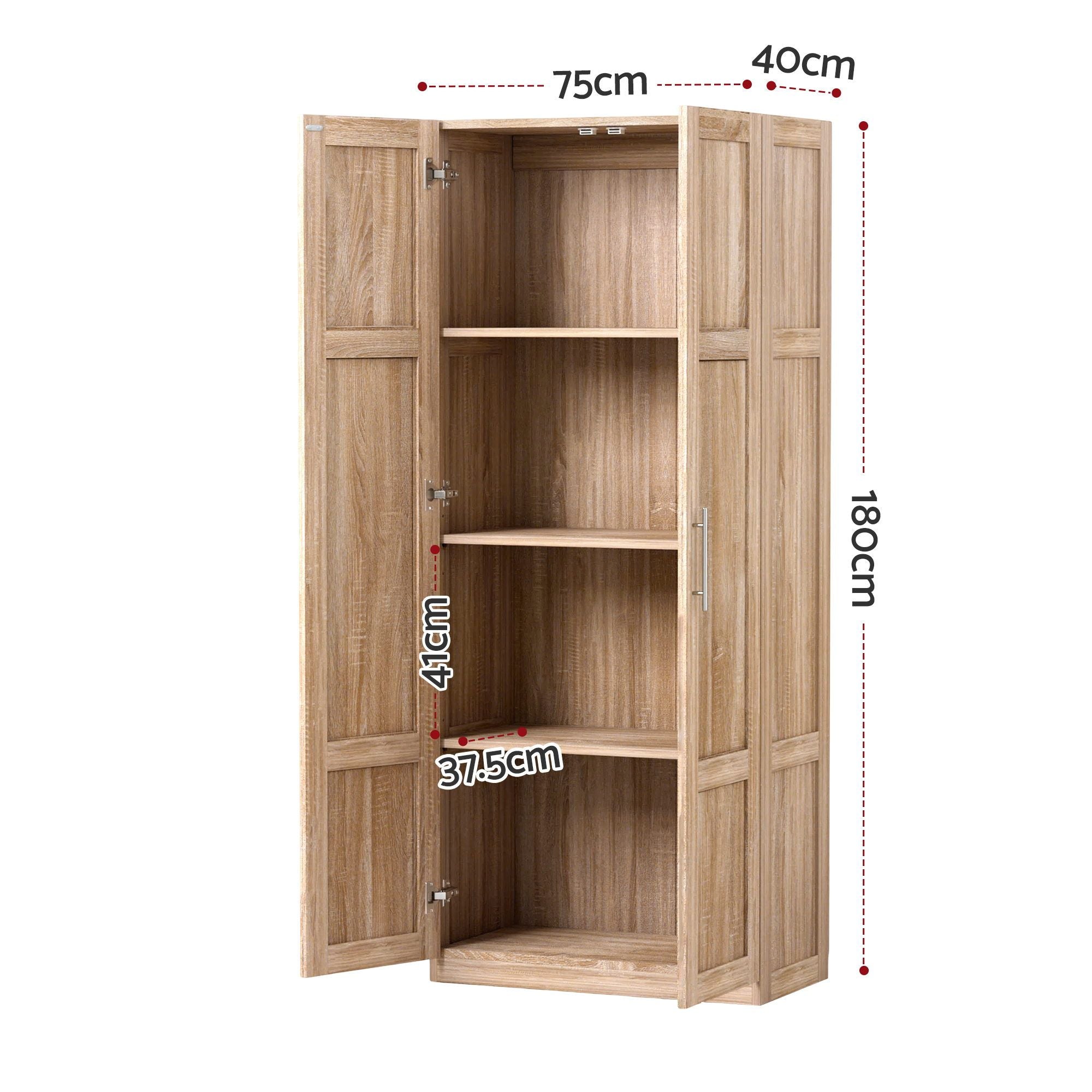 Artiss 2x Buffet Sideboard Cabinet Pantry Hutch Kitchen Storage Organiser Pine