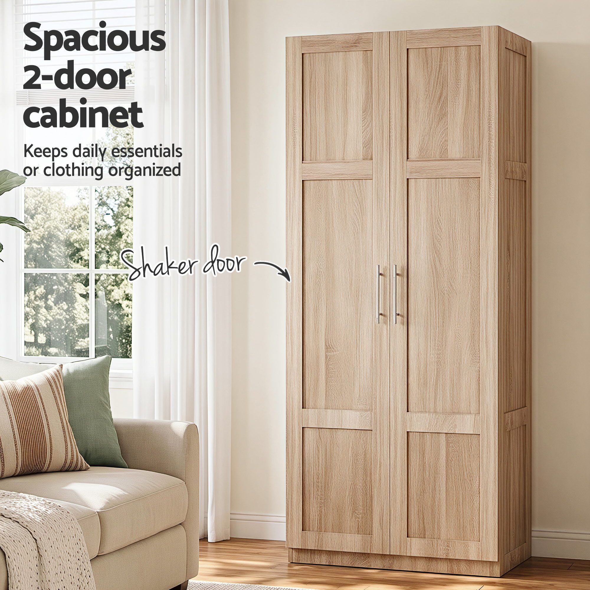 Artiss 2x Buffet Sideboard Cabinet Pantry Hutch Kitchen Storage Organiser Pine