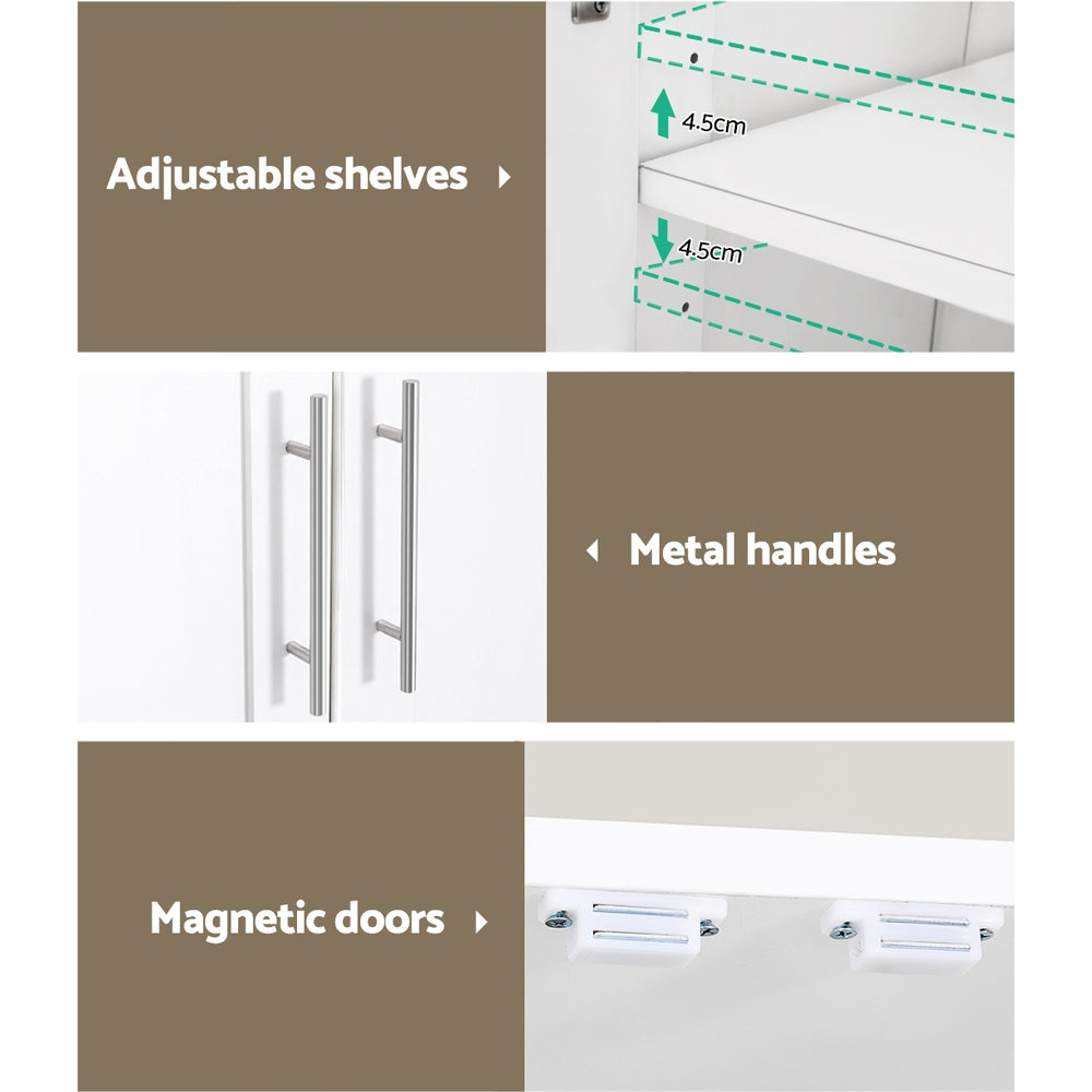 Clothing & Wardrobe Storage: Artiss 2 Door Buffet Sideboard Cupboard Cabinet Pantry White