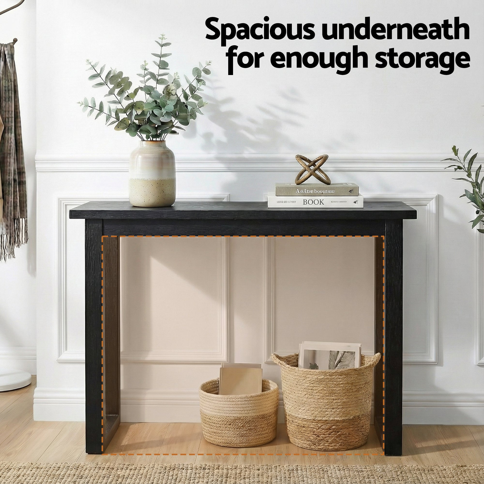 Side Tables: Artiss Console Table 110CM Black