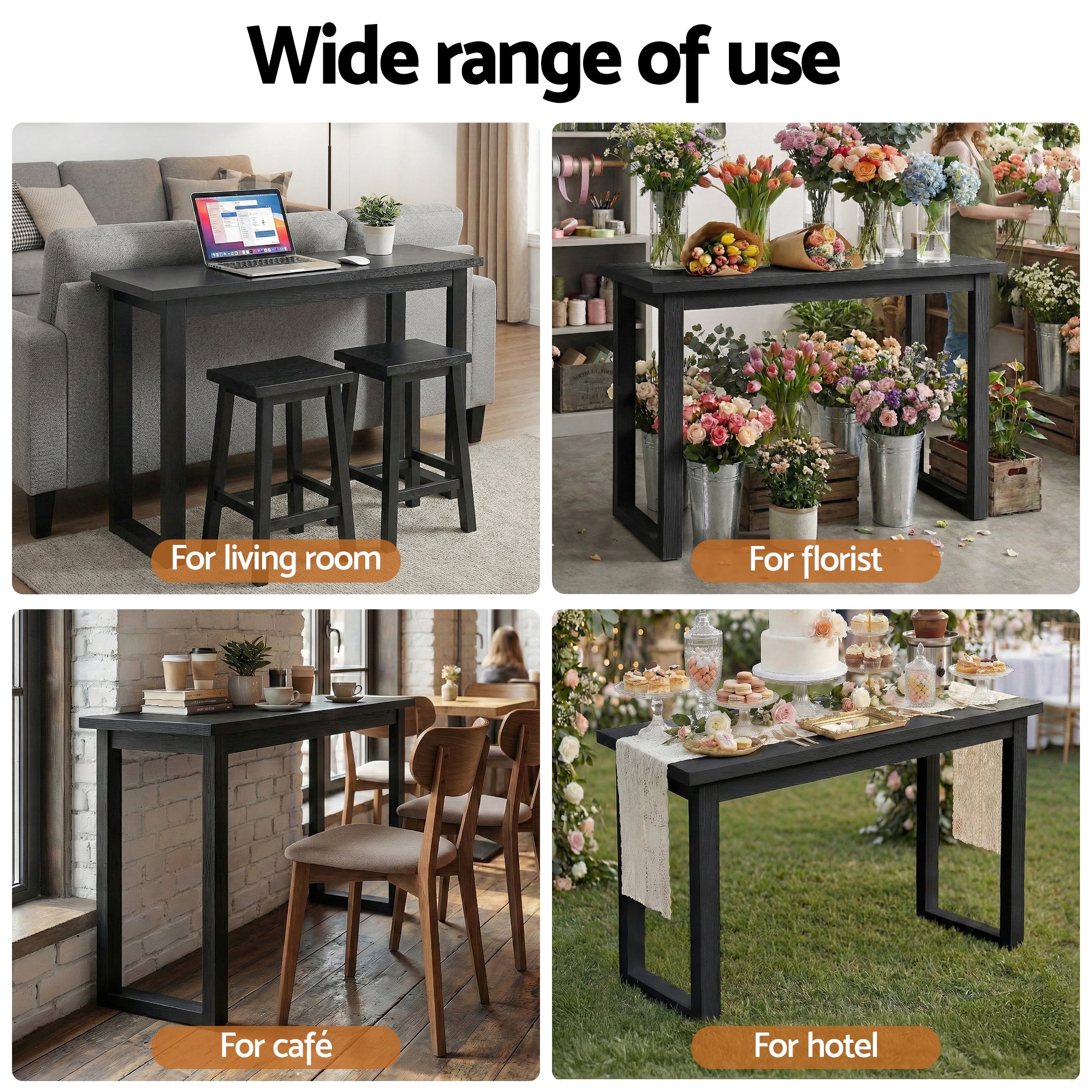 Side Tables: Artiss Console Table 110CM Black