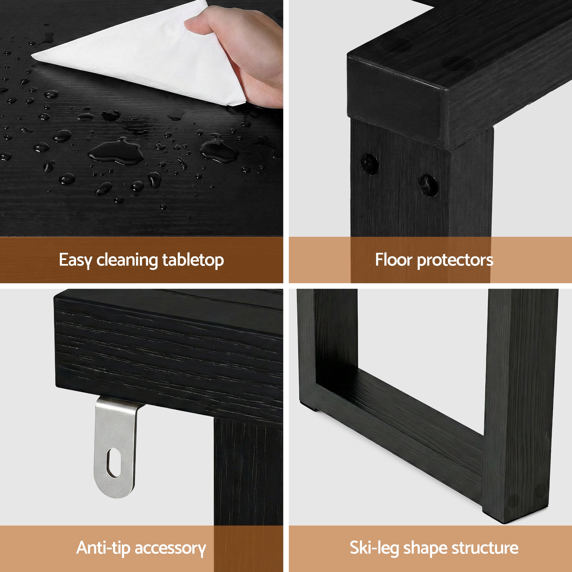 Side Tables: Artiss Console Table 110CM Black