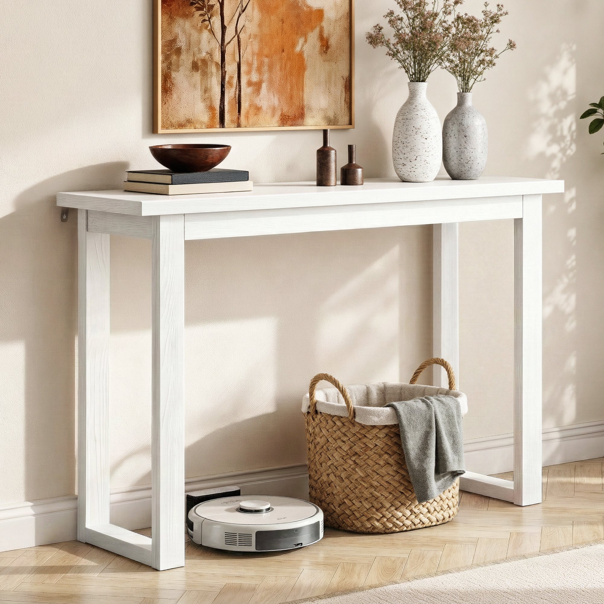 Side Tables: Artiss Console Table 110CM White