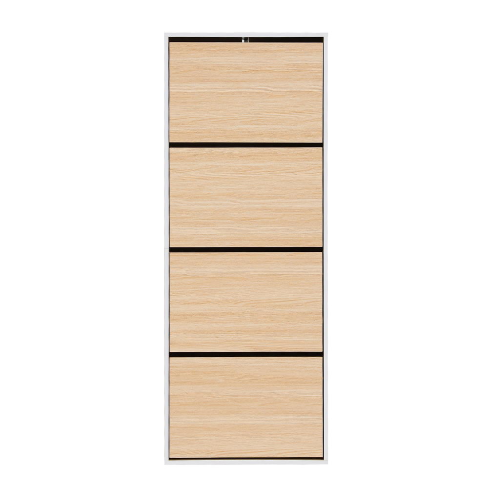 Shoe Storage: Artiss Shoe Rack Cabinet 24 Pairs Adjustable Shelf Pine