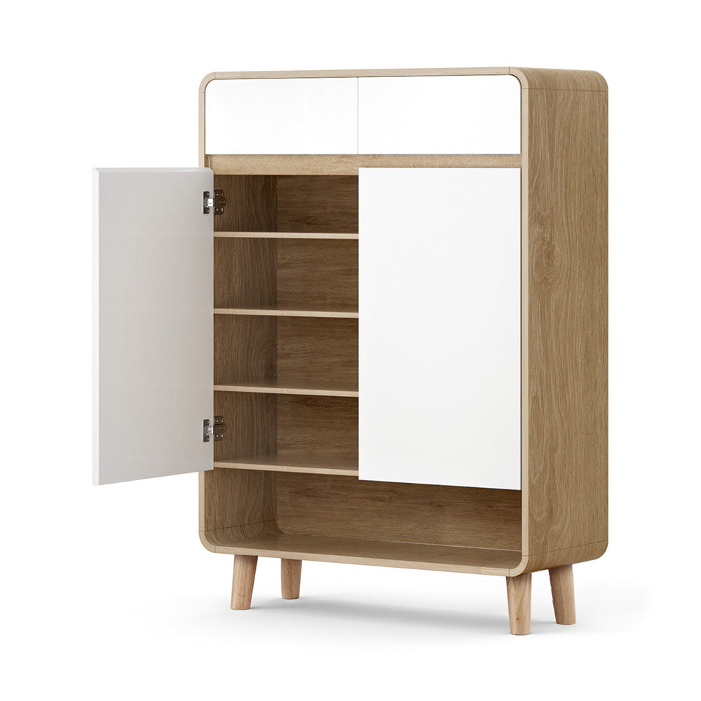 Shoe Storage: Artiss Shoe Rack Cabinet 20 Pairs Storage Cupboard Pine&White