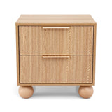 Artiss Rattan Bedside Table 2 Drawers Pine