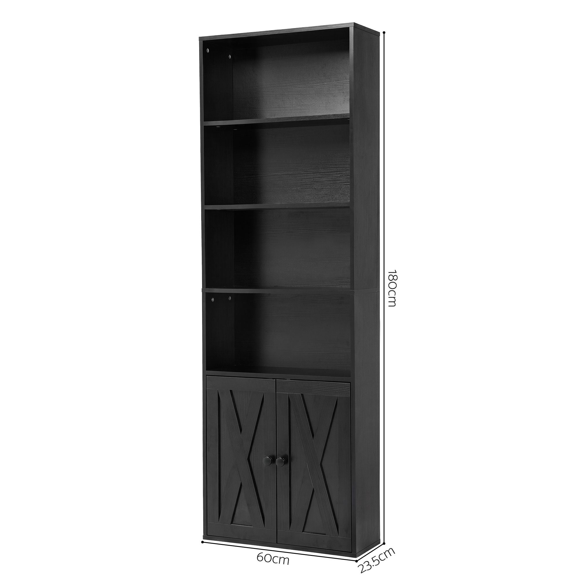 Artiss 6-Tier Bookshelf Display Cabinet Storage Black
