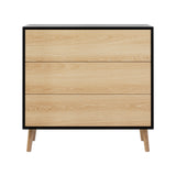 Dressers: Artiss 3 Chest of Drawers Dresser Table Black&Pine