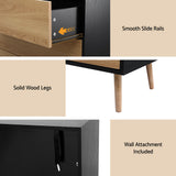Dressers: Artiss 3 Chest of Drawers Dresser Table Black&Pine