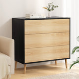 Dressers: Artiss 3 Chest of Drawers Dresser Table Black&Pine