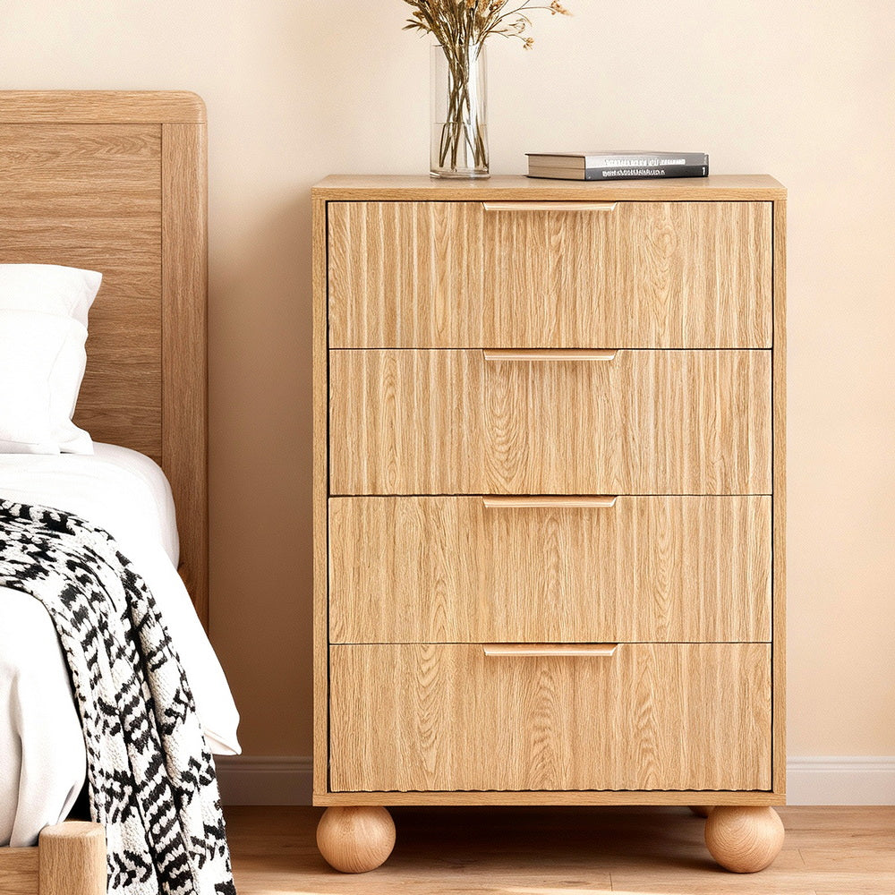 Dressers: Artiss 4 Chest of Drawers Dresser Tallboy Pine