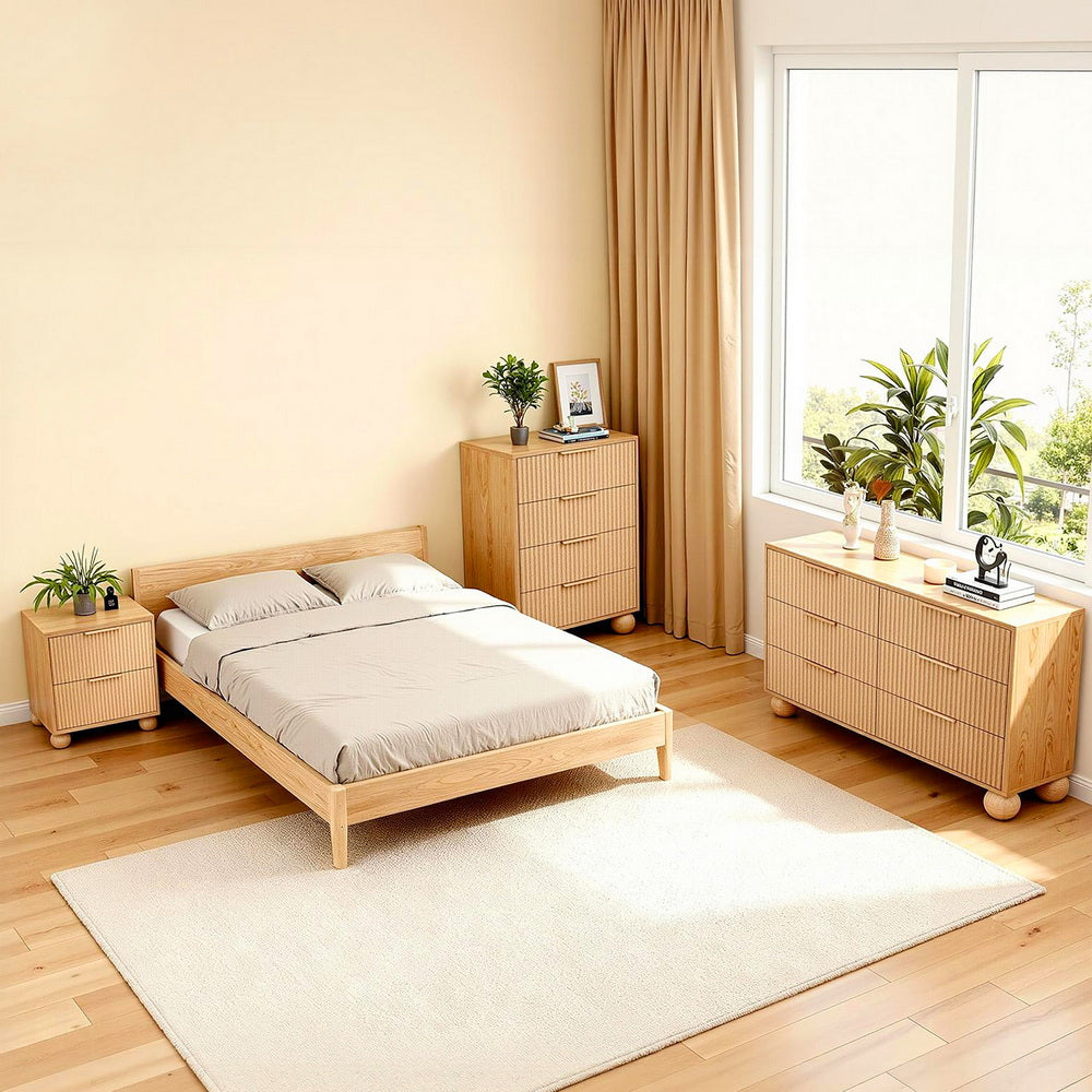 Dressers: Artiss 4 Chest of Drawers Dresser Tallboy Pine