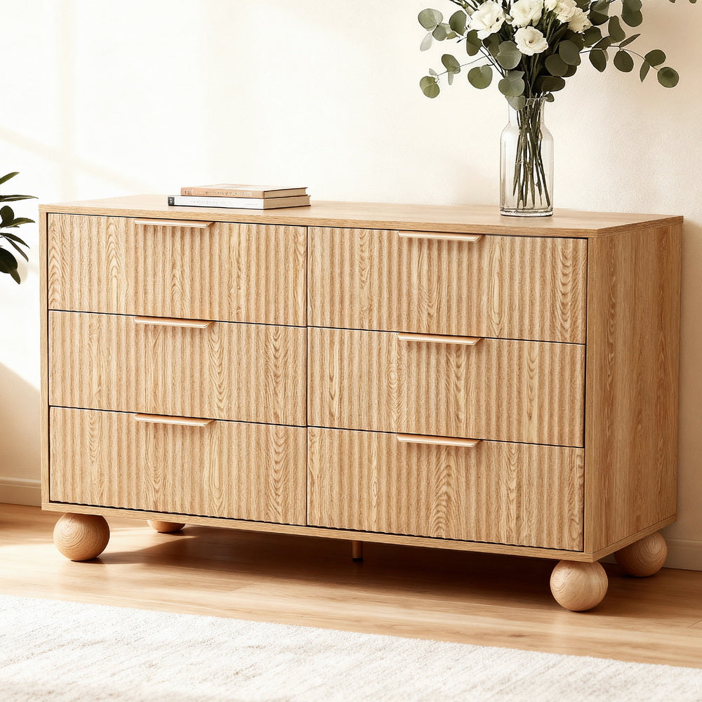 Dressers: Artiss 6 Chest of Drawers Dresser Tallboy Pine
