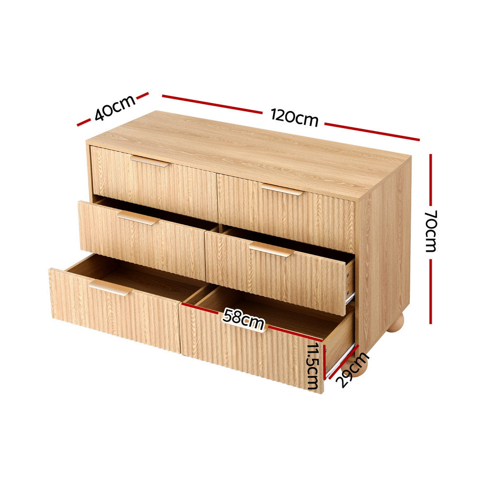 Dressers: Artiss 6 Chest of Drawers Dresser Tallboy Pine