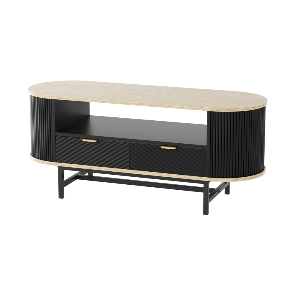 Coffee Tables: Artiss Coffee Table Drawer Shelf Wood&Black