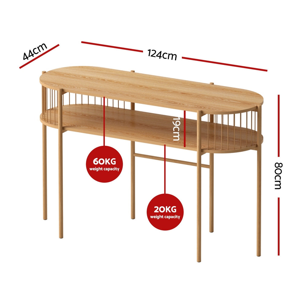 Side Tables: Artiss Console Table 124CM Pine