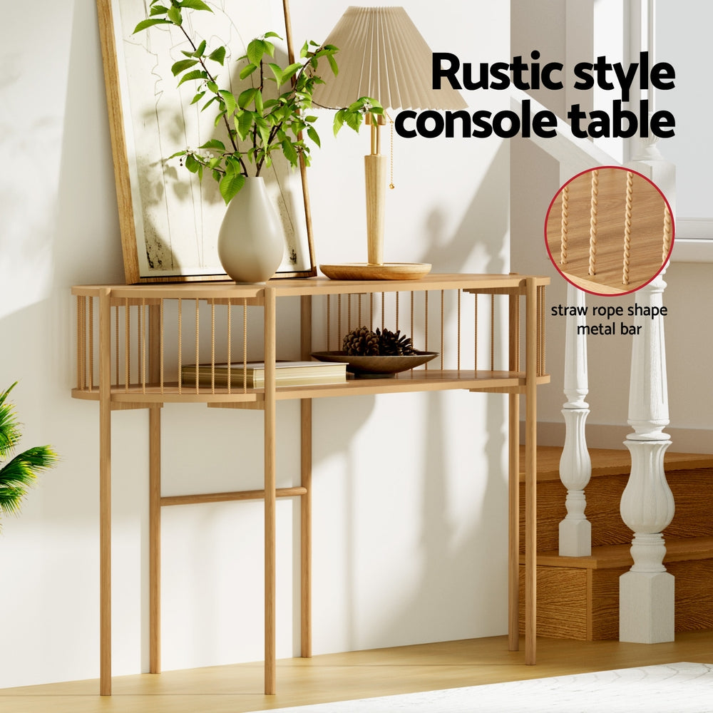 Side Tables: Artiss Console Table 124CM Pine