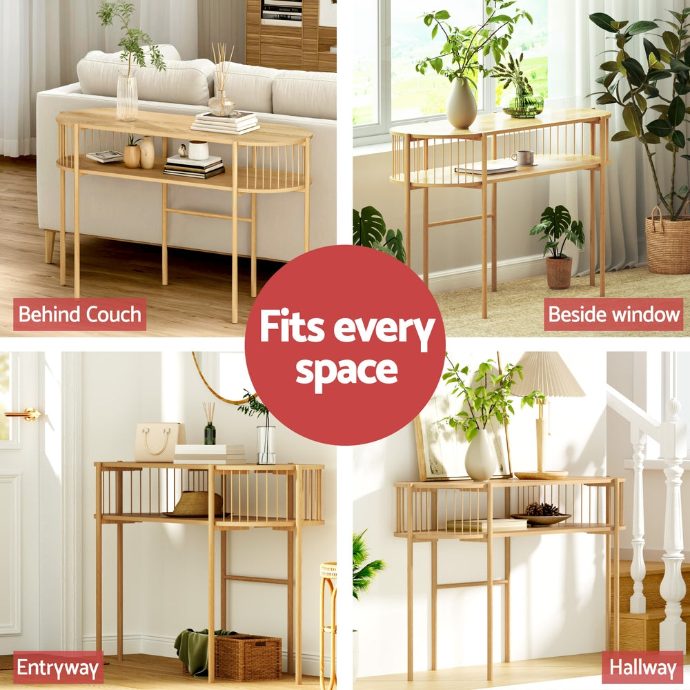 Side Tables: Artiss Console Table 124CM Pine