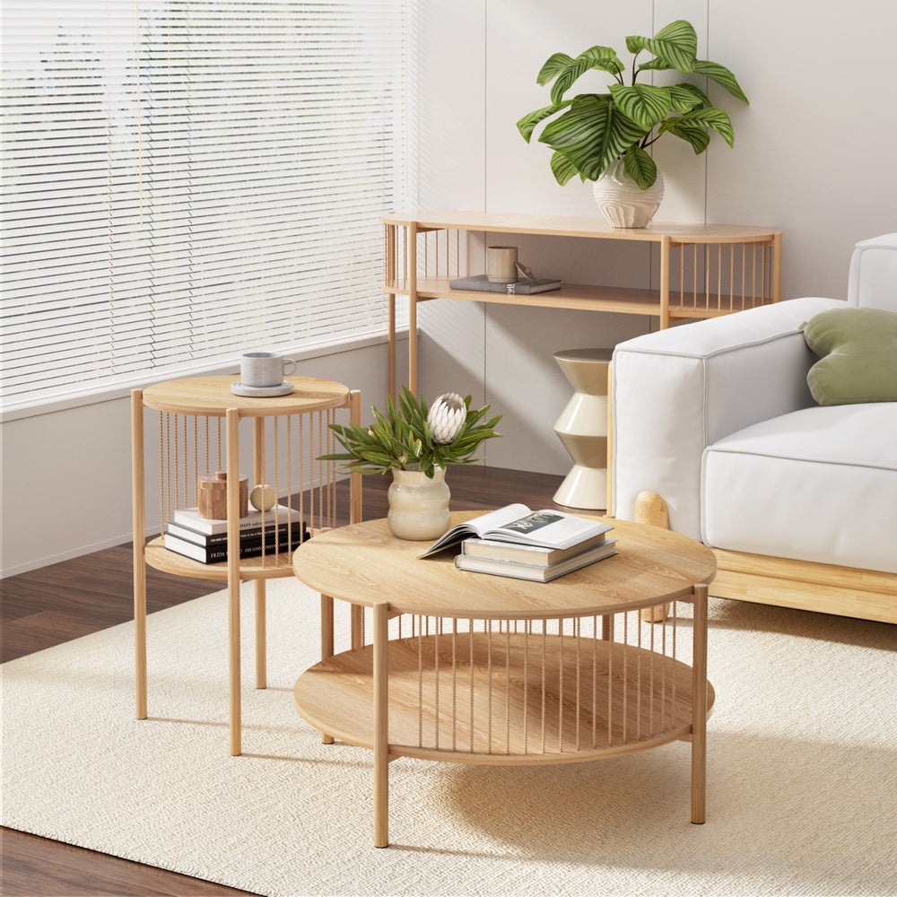 Side Tables: Artiss Console Table 124CM Pine