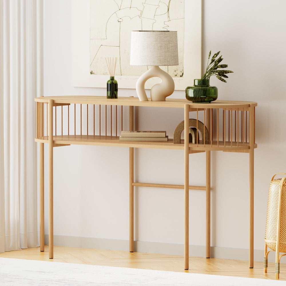 Side Tables: Artiss Console Table 124CM Pine