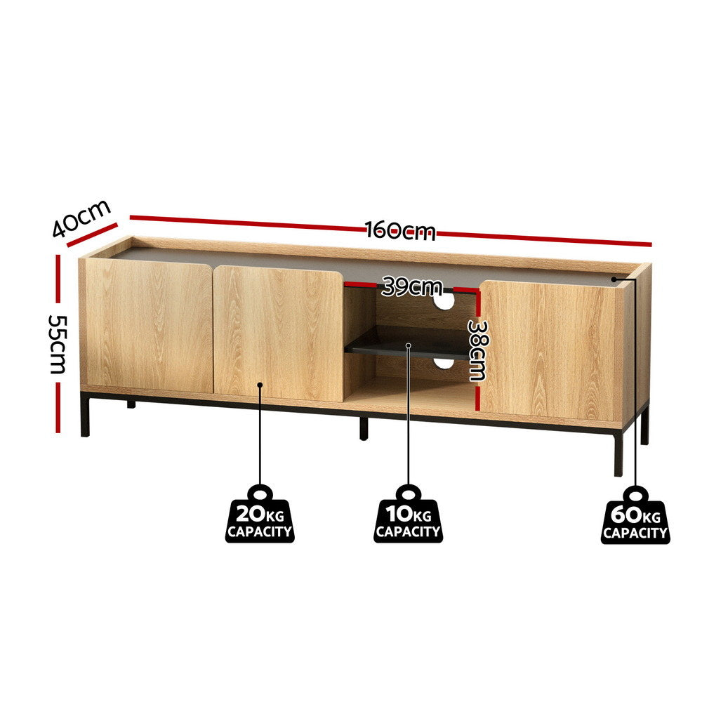 TV Units: Artiss TV Unit Entertainment Unit Storage Cabinet Shelf 160cm Pine