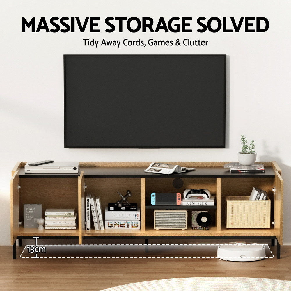 TV Units: Artiss TV Unit Entertainment Unit Storage Cabinet Shelf 160cm Pine