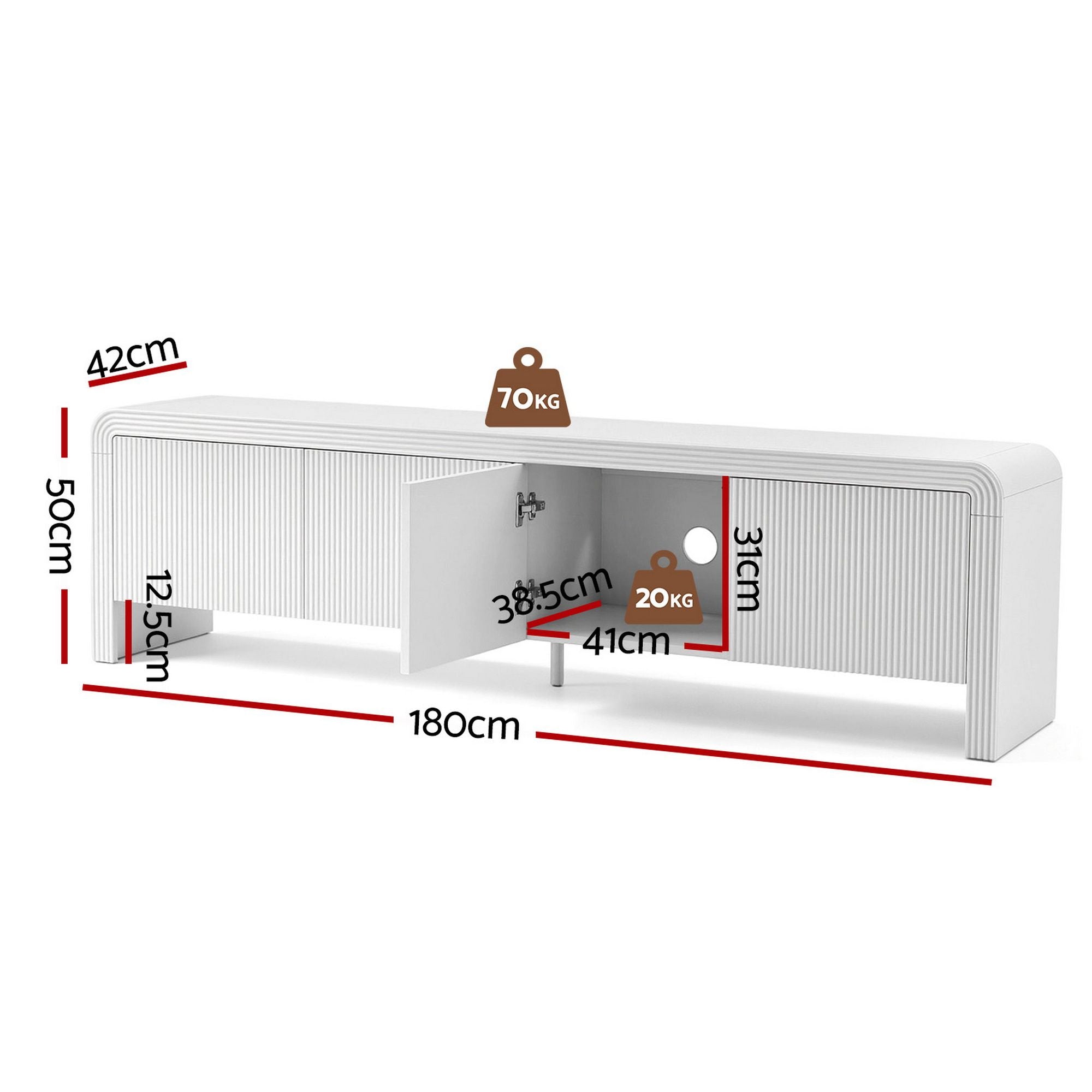 Artiss TV Unit Entertainment Unit Storage Cabinet 180cm White