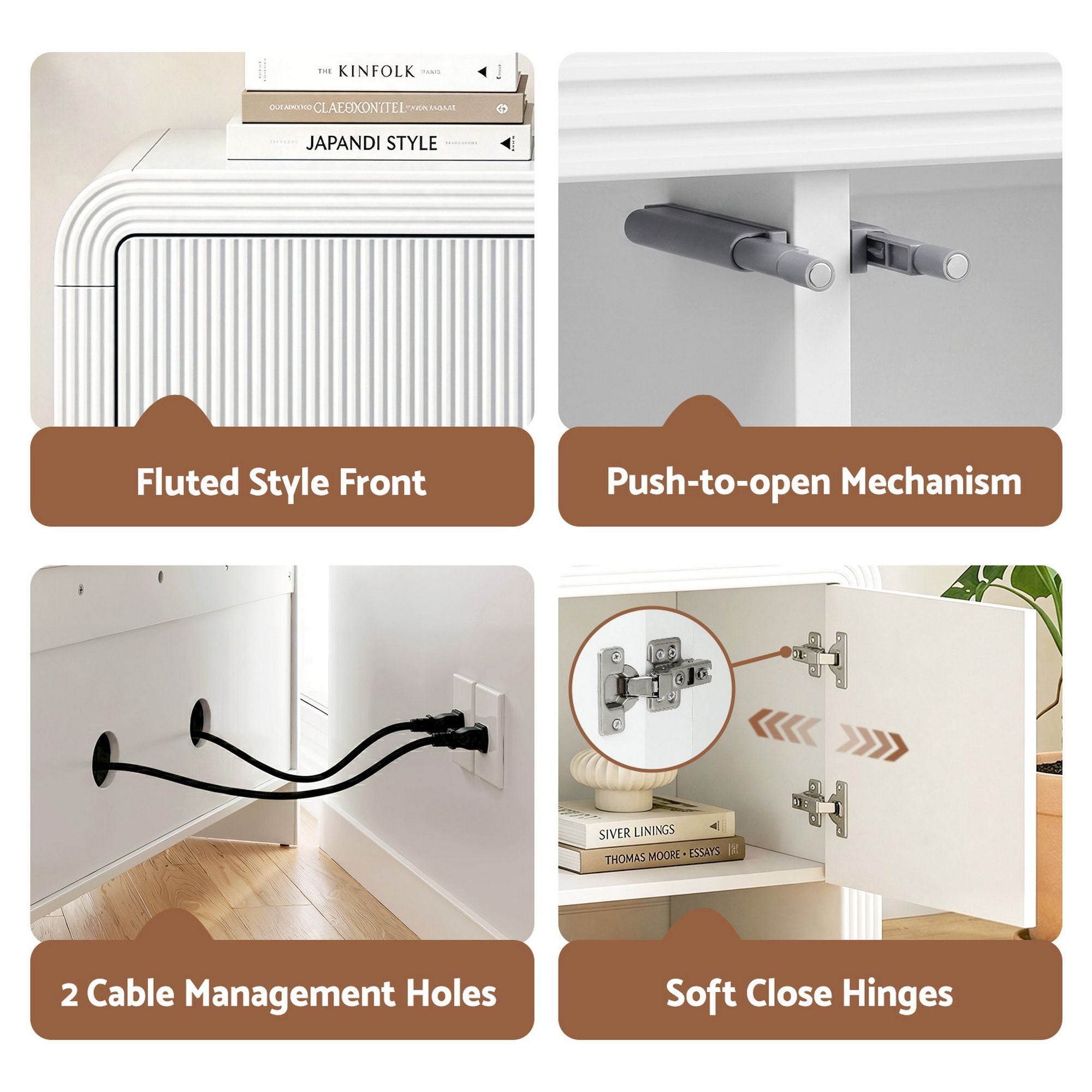 Artiss TV Unit Entertainment Unit Storage Cabinet 180cm White