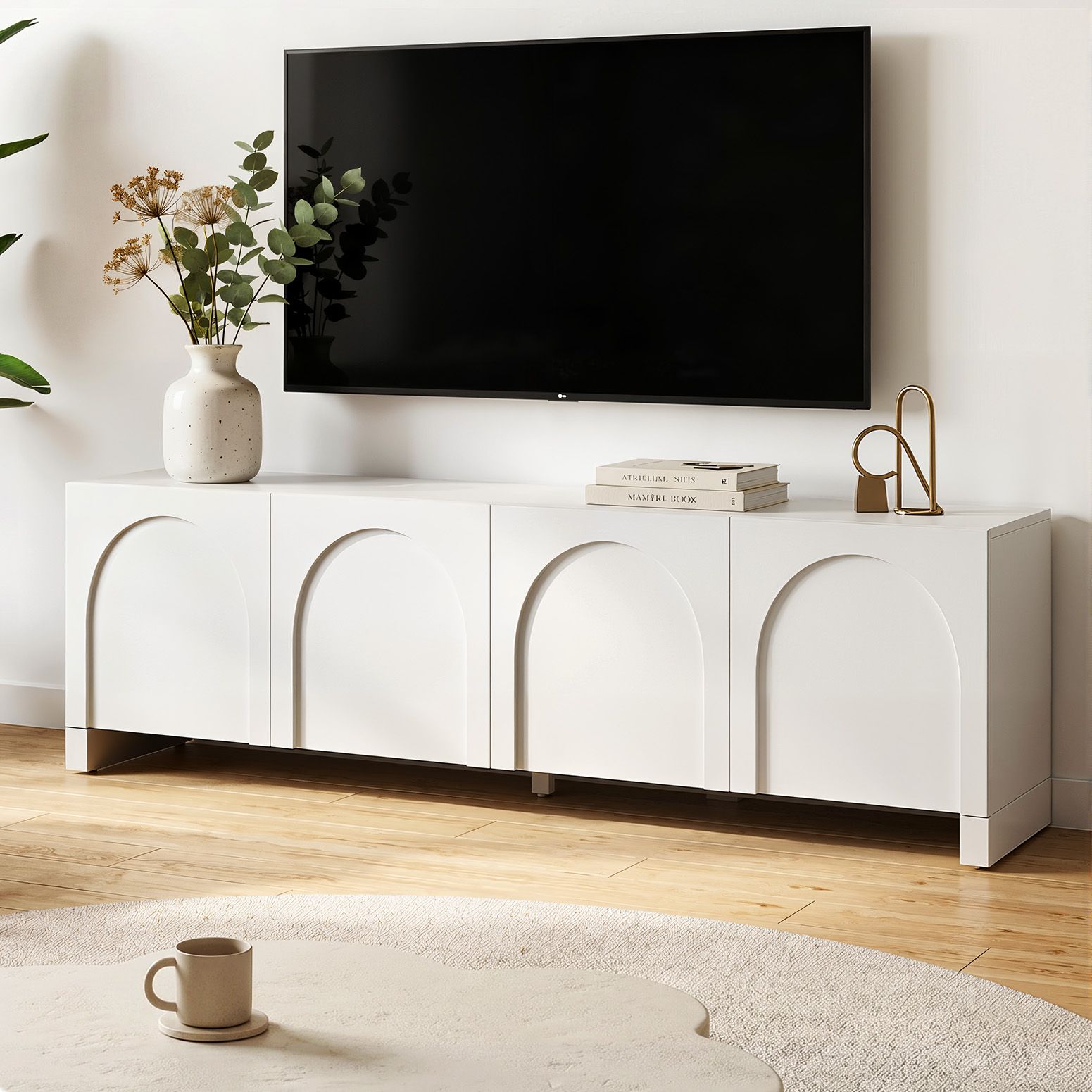 Artiss TV Unit Entertainment Unit Storage Cabinet Adjustable Shelf 180cm White