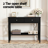 Side Tables: Artiss Console Table 2 Drawers 100CM Black