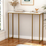 Side Tables: Artiss Console Table Marble Effect White&Gold