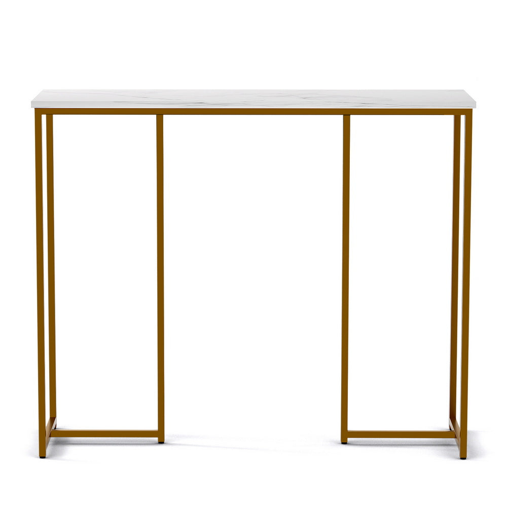 Side Tables: Artiss Console Table Marble Effect White&Gold