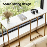Side Tables: Artiss Console Table Marble Effect White&Gold