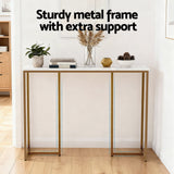 Side Tables: Artiss Console Table Marble Effect White&Gold