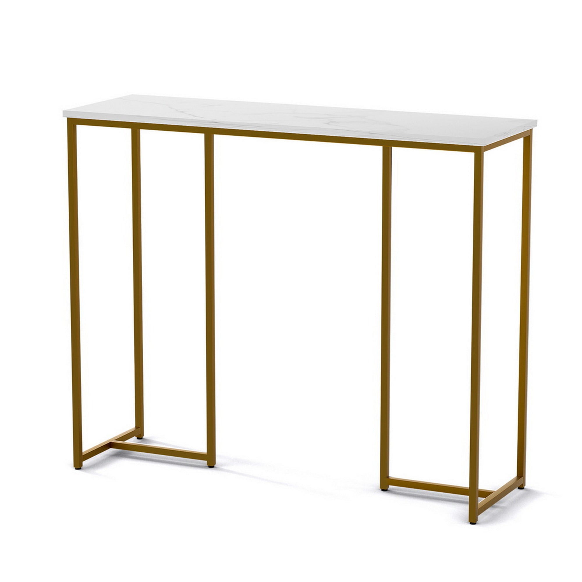 Side Tables: Artiss Console Table Marble Effect White&Gold